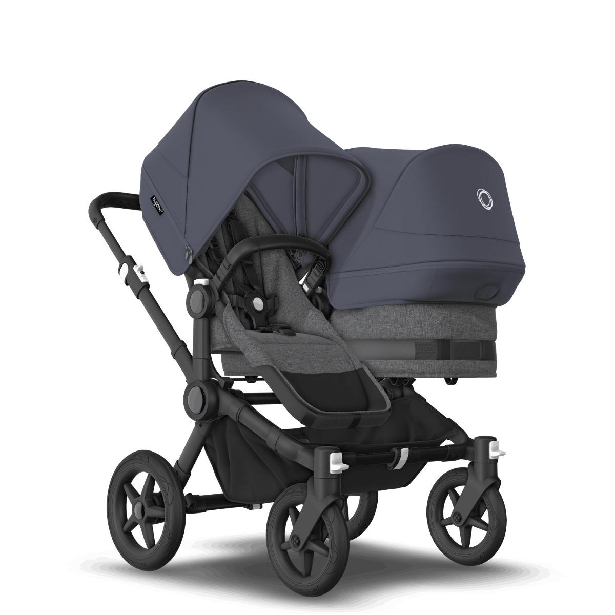 Bugaboo Donkey 5 Duo Black Grey Melange Stormy Blue