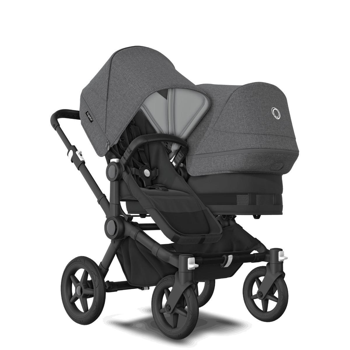 Bugaboo Donkey 5 Duo Black Midnight Black Grey Melange