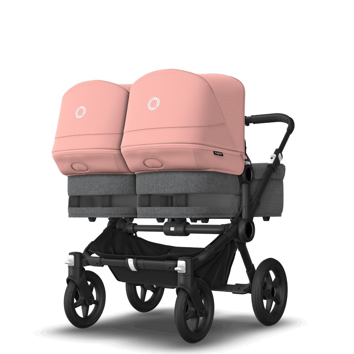 Bugaboo Donkey 5 Twin Black Grey Melange Morning Pink