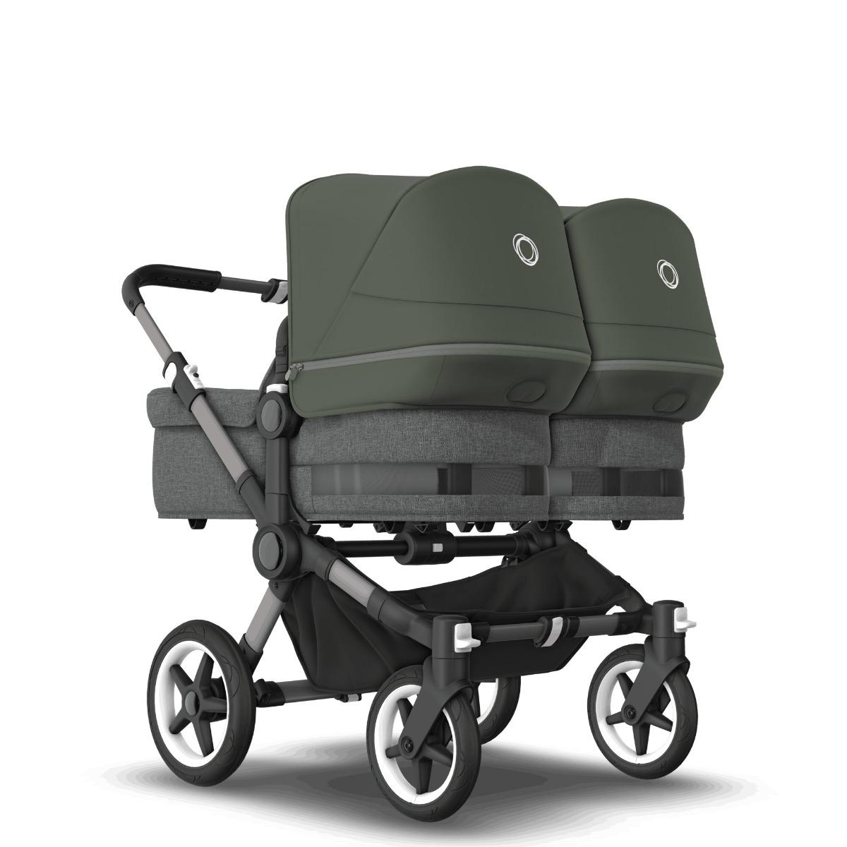 Bugaboo Donkey Twin Graphite Grey Melange Forest Green