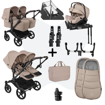 Bugaboo Donkey 6 Twin Ultieme newborn Bundel Desert Taupe Melange