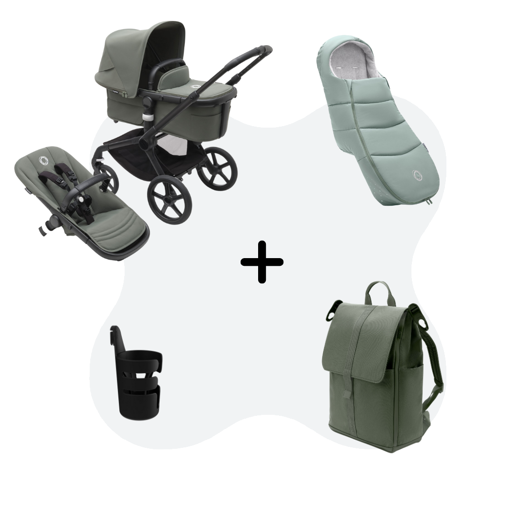 Bugaboo Fox 5 Essential Bundel Black - Forest Green