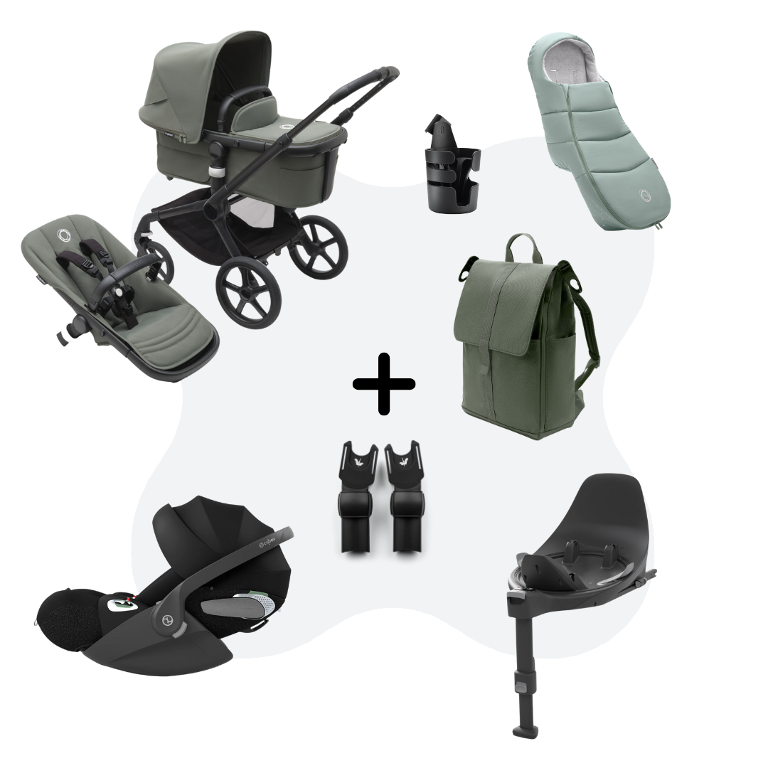 Bugaboo Fox 5 Newborn Bundel Black - Forest Green - Cloud T