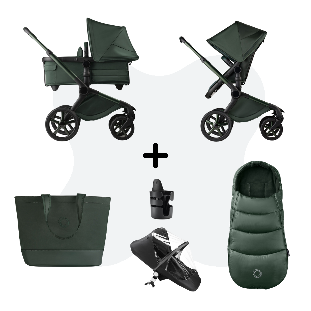 Bugaboo Fox 5 Noir Essential bundel Midnight green