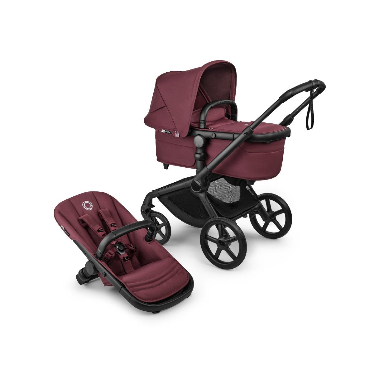 Bugaboo Fox 5 Renew Black - Dark Cherry