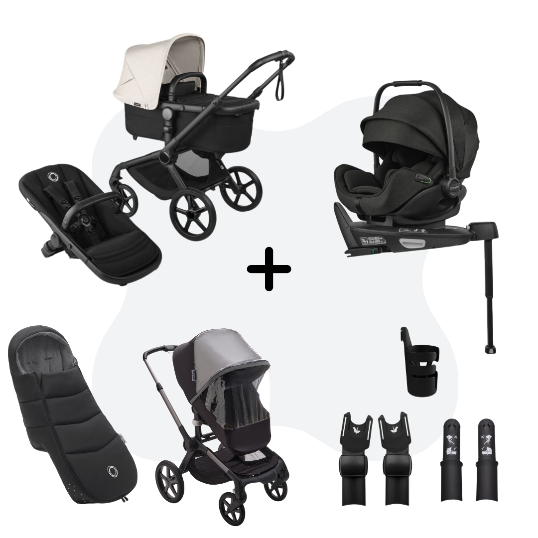 Bugaboo Fox 5 Renew Ultimate Newborn Bundle Heritage Black - Misty White Otter