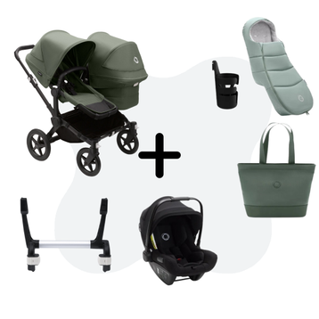 Bugaboo Donkey 5 Duo Essential Bundle - Black - Forest Green