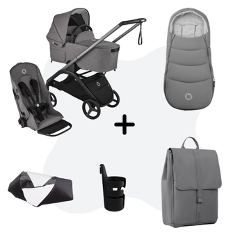 Bugaboo Dragonfly Graphite - Grey Melange - Essential Bundle