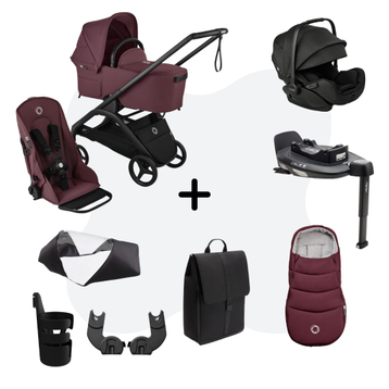 Bugaboo Dragonfly Black - Dark Cherry - Ultimate Newborn Bundle