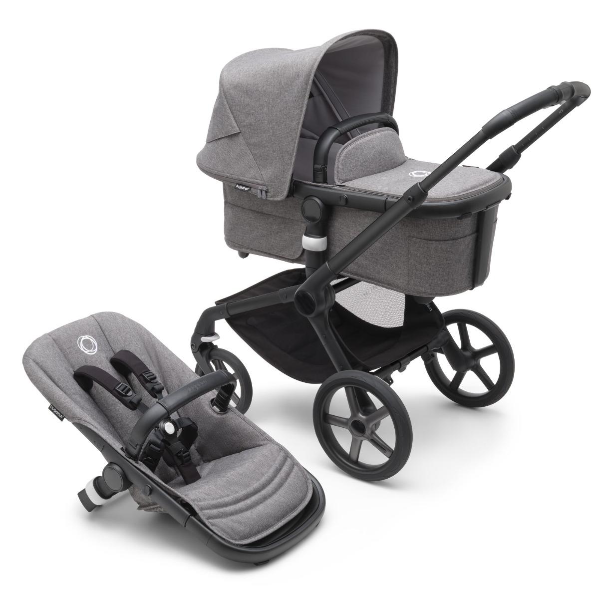 Bugaboo Fox 5 Black Grey Melange 4 in 1 Travelsystem Cloud T
