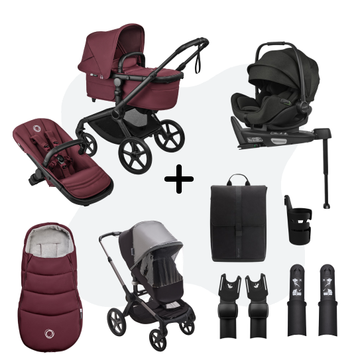 Bugaboo Fox 5 Renew Ultimate Newborn Bundle Dark Cherry - Otter
