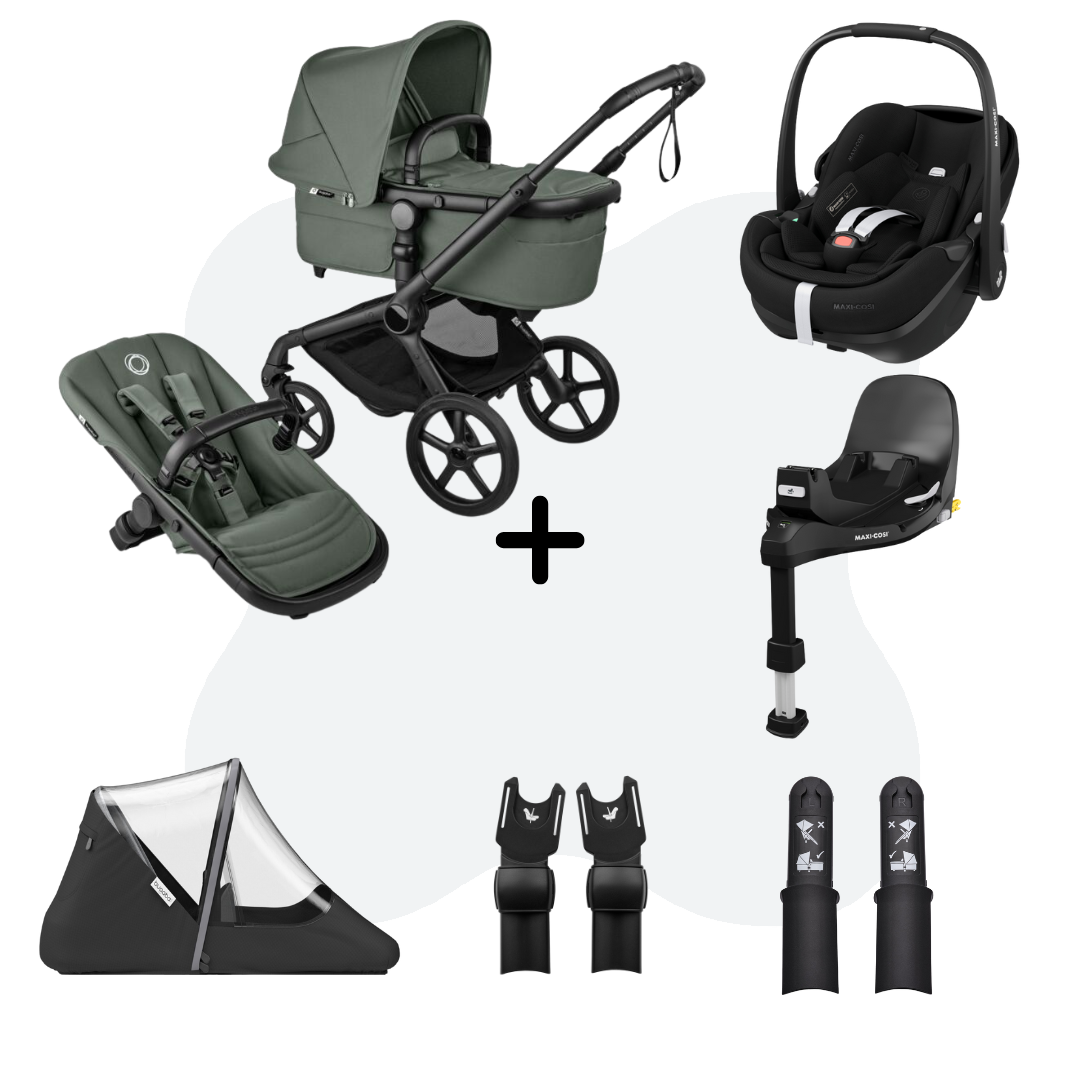 Bugaboo Fox 5 Renew Black - Forest Green 4in1 Travelsystem Pebble 360 Pro 2
