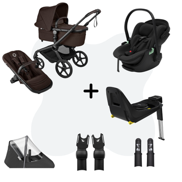 Bugaboo Fox 5 Renew Black - Cocoa Brown - 4in1 Travelsystem Thule Maple