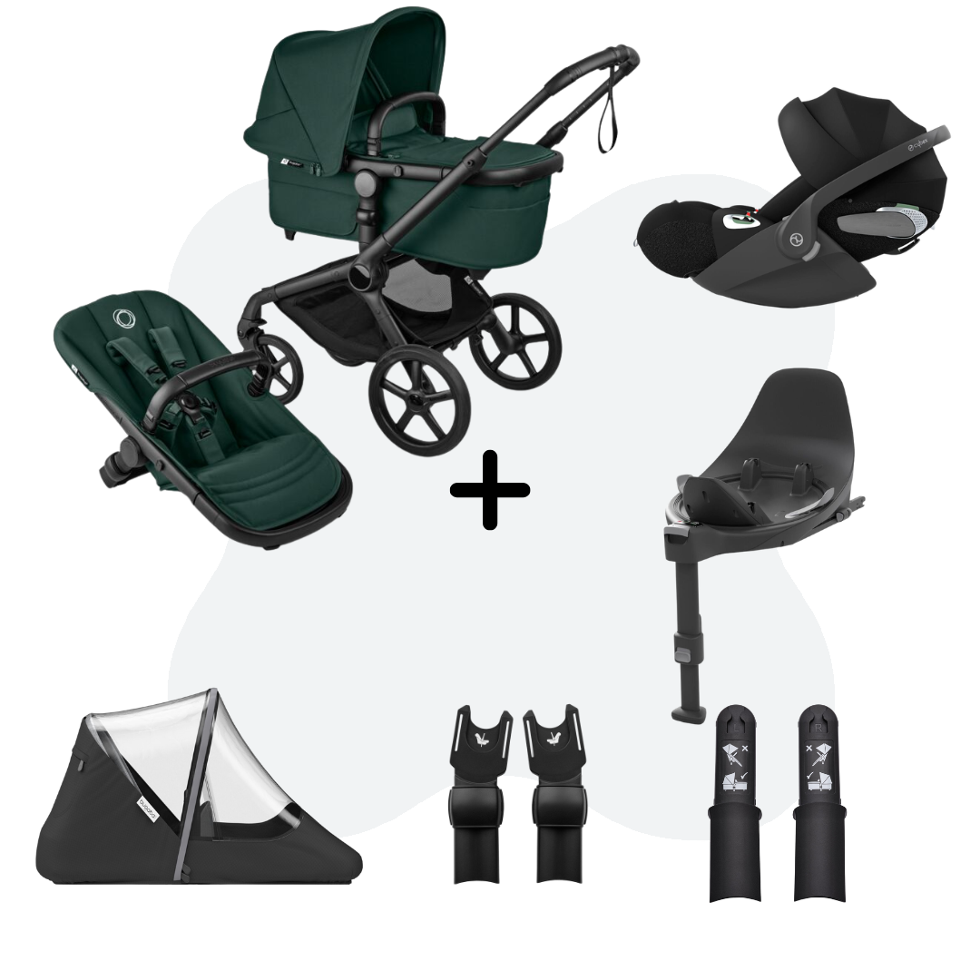 Bugaboo Fox 5 Renew Black - Fern Green - 4in1 Travelsystem Cloud T