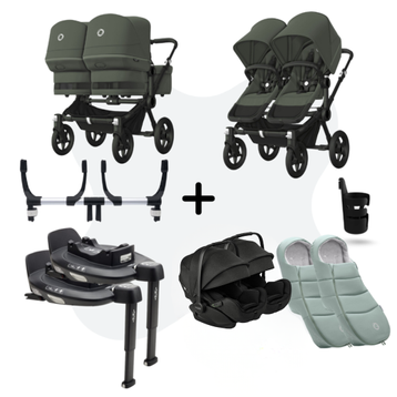 Bugaboo Donkey 5 Twin Ultimate Bundel Black - Forest Green