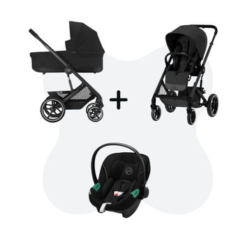 Cybex Balios S Lux Travelsystem Moon Black  - Black Frame with Aton S2