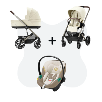 Cybex Balios S Lux Travelsystem Seashell Beige - Taupe Frame met Aton S2