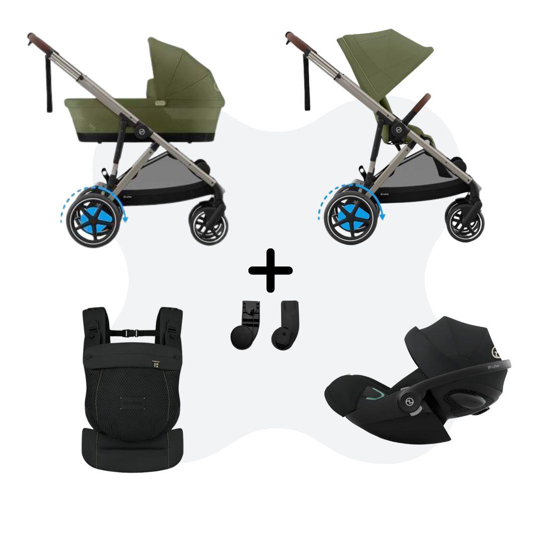 Cybex e-Gazelle S Mono 3in1 Travelsystem incl. Amya Moss Green Cloud G – Plus Moon Black
