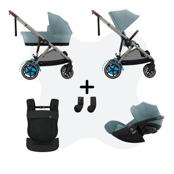 Cybex e-Gazelle S Mono 3in1 Travelsystem incl. Amya Stormy Blue Cloud G – Plus Stormy Blue