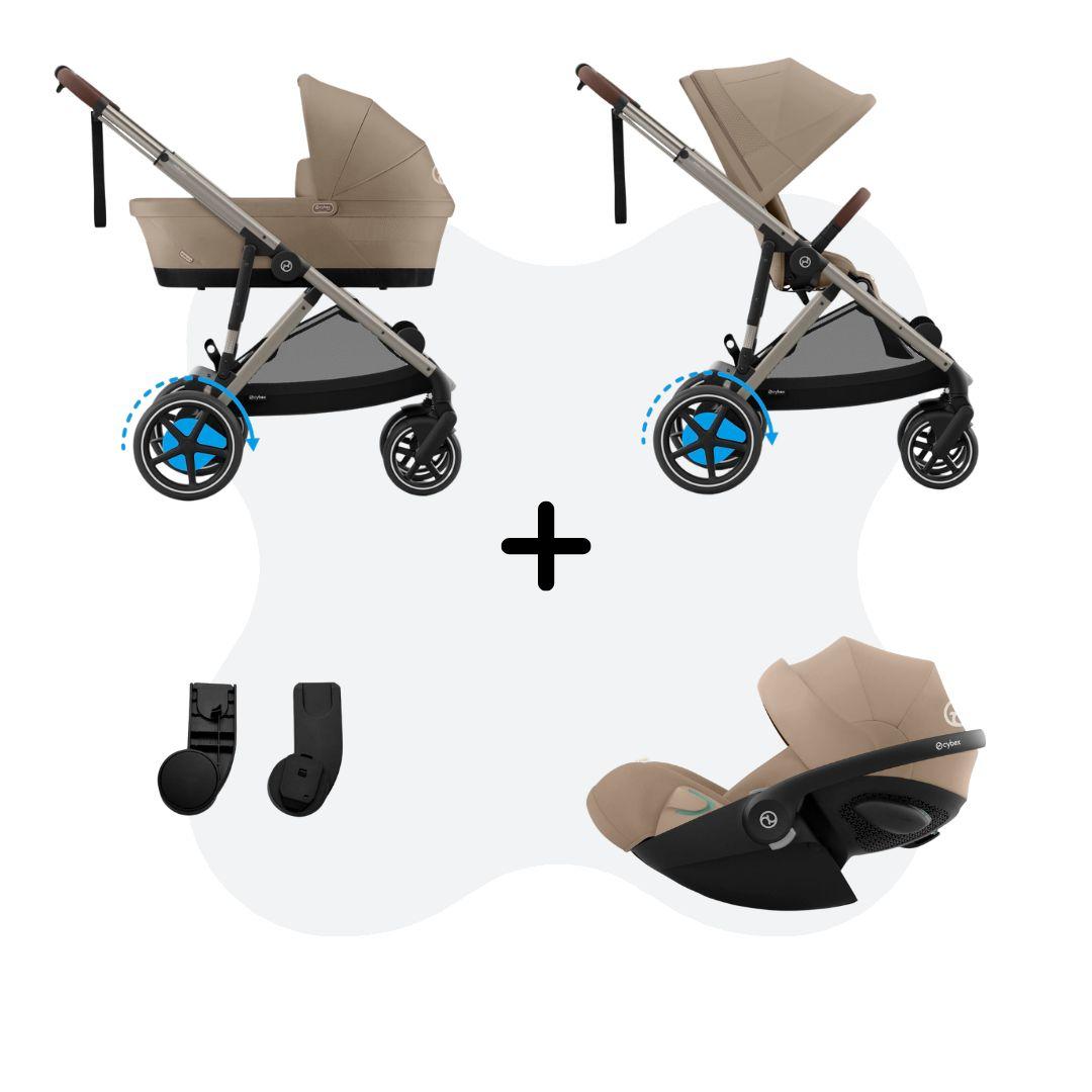 Cybex e-Gazelle S Mono 3in1 Travelsystem Almond Beige Cloud G - Plus Almond Beige