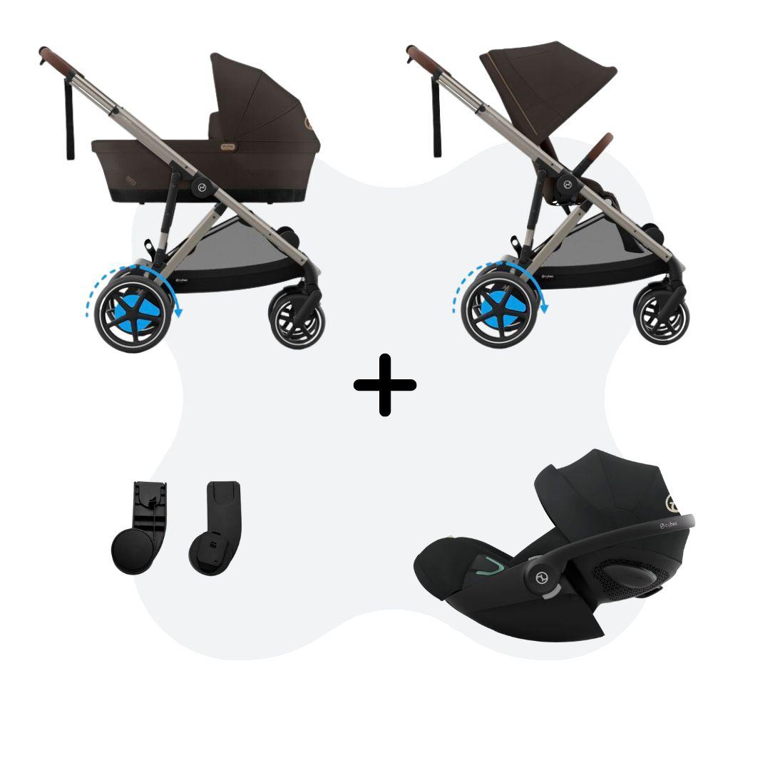 Cybex e-Gazelle S Mono 3in1 Travelsystem Chocolate Brown Cloud G - Plus Moon Black