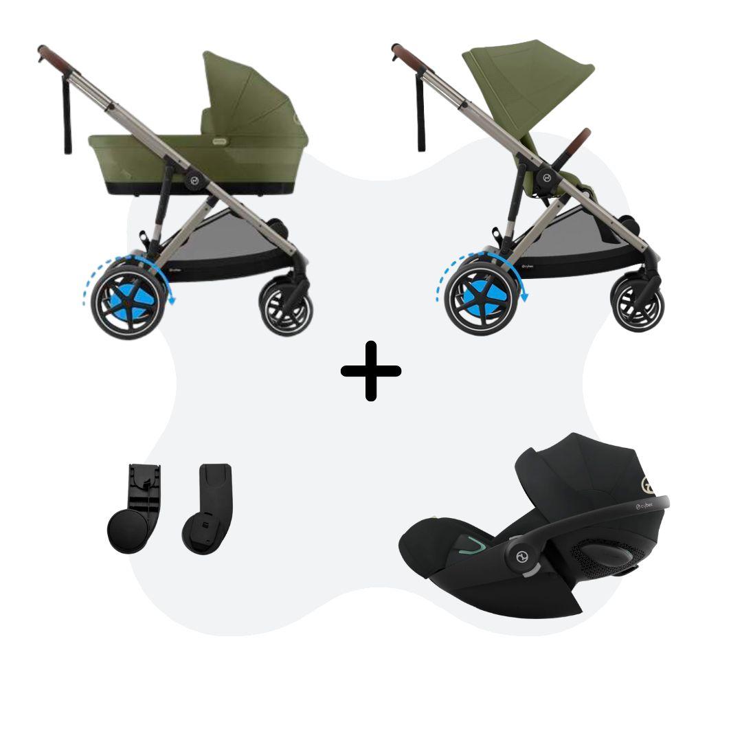 Cybex e-Gazelle S Mono 3in1 Travelsystem Moss Green Cloud G - Plus Moon Black