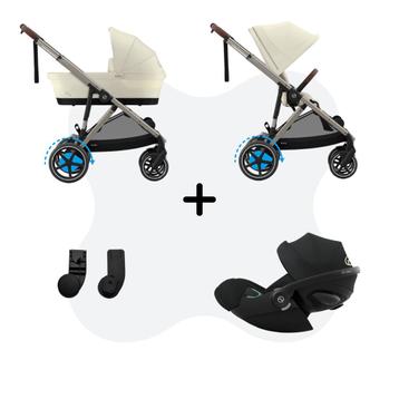 Cybex e-Gazelle S Mono 3in1 Travelsystem Seashell Beige Cloud G - Plus Moon Black