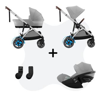 Cybex e-Gazelle S Mono 3in1 Travelsystem Stone Grey Cloud G - Plus Stone Grey