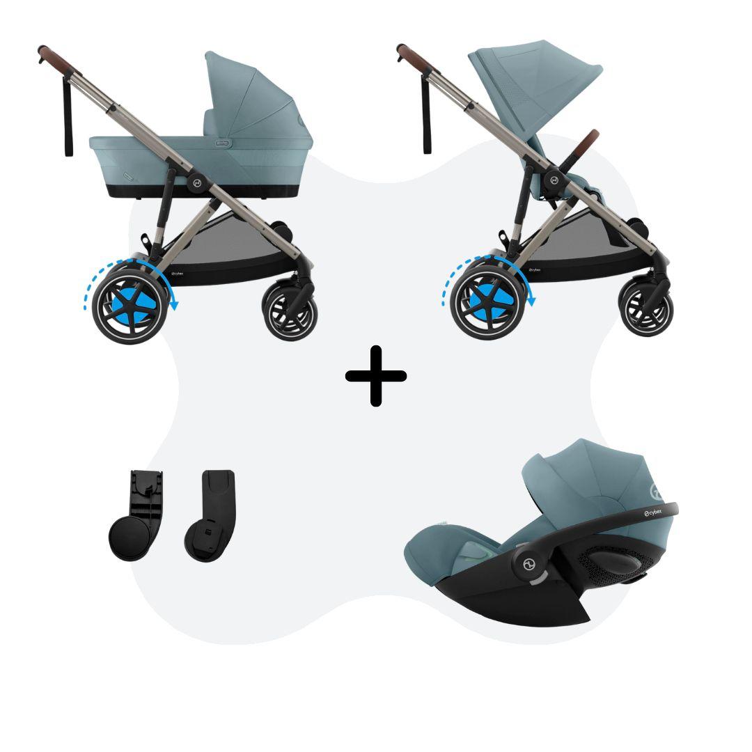 Cybex e-Gazelle S Mono 3in1 Travelsystem Stormy Blue Cloud G - Plus Stormy Blue