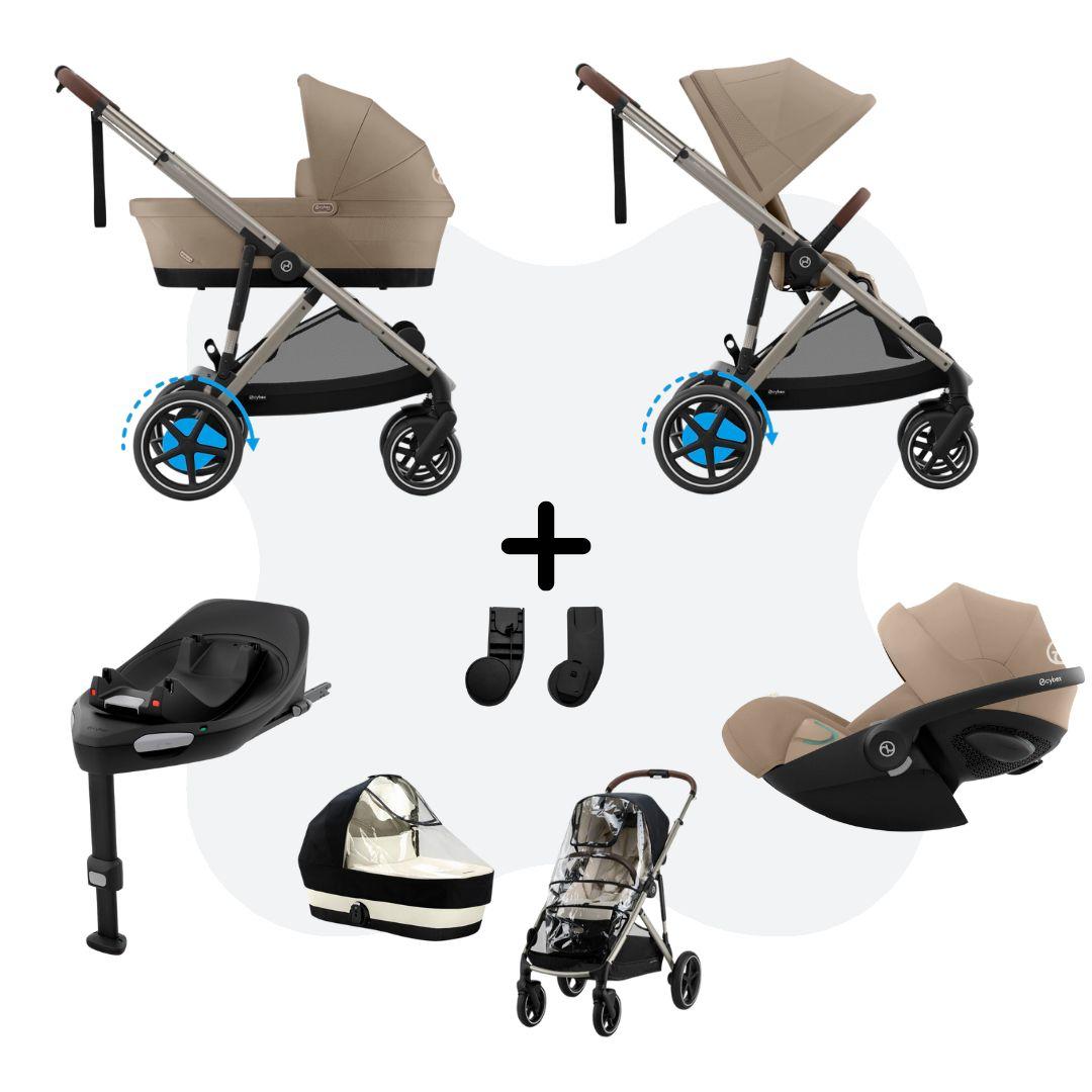 Cybex e-Gazelle S Mono 4in1 Travelsystem All Weather Almond Beige Cloud G – Plus Almond Beige