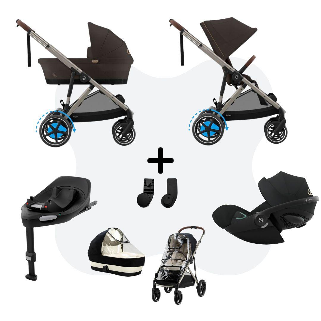 Cybex e-Gazelle S Mono 4in1 Travelsystem All Weather Chocolate Brown Cloud G – Plus Moon Black
