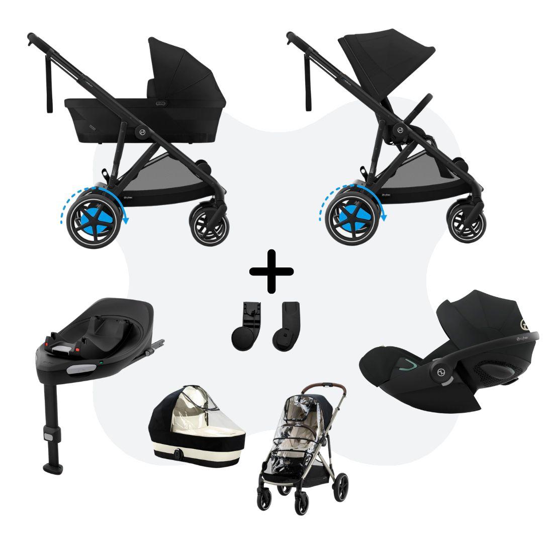 Cybex e-Gazelle S Mono 4in1 Travelsystem All Weather Moon Black Cloud G – Plus Moon Black