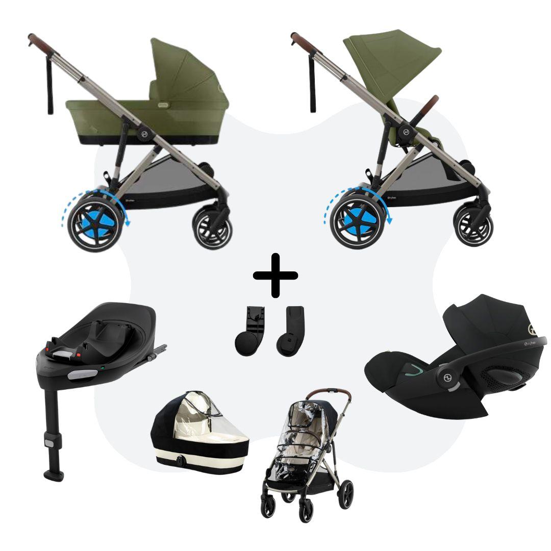 Cybex e-Gazelle S Mono 4in1 Travelsystem All Weather Moss Green Cloud G – Plus Moon Black