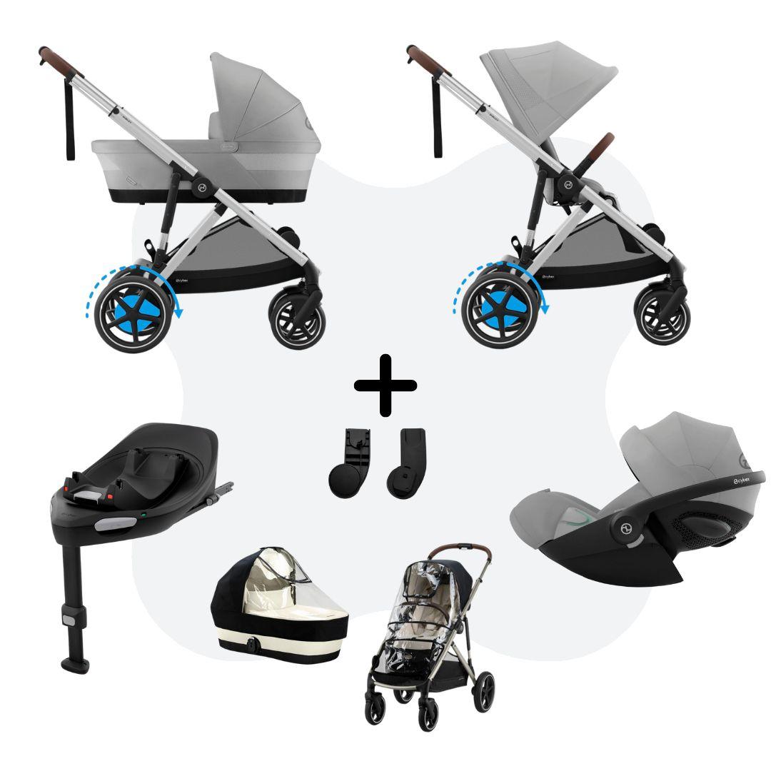 Cybex e-Gazelle S Mono 4in1 Travelsystem All Weather Stone Grey Cloud G – Plus Stone Grey