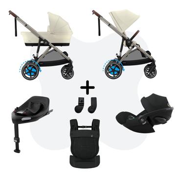 Cybex e-Gazelle S Mono 4in1 Travelsystem incl. Amya Seashell Beige Cloud G – Plus Moon Black