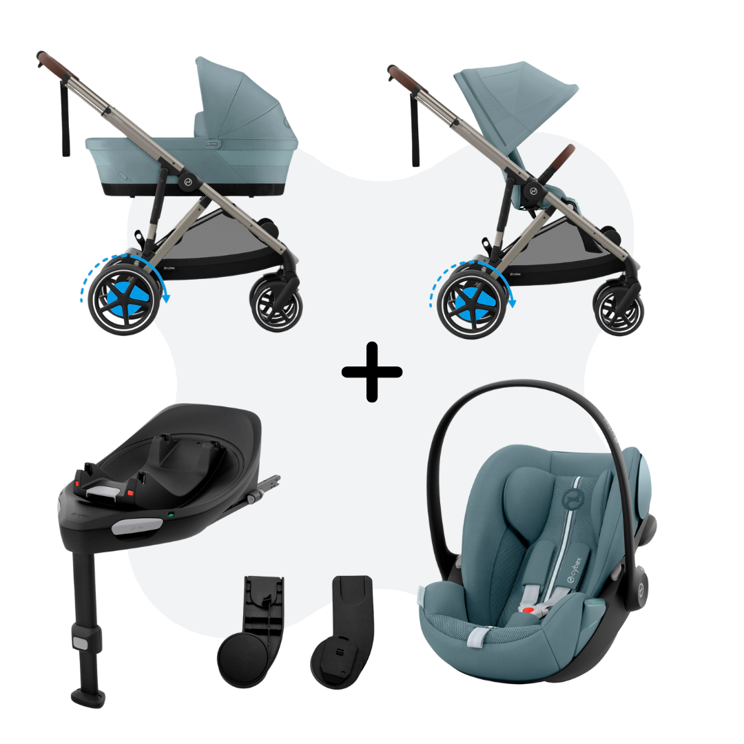 Cybex E-Gazelle S Mono 4in1 Travelsystem Stormy Blue Cloud G