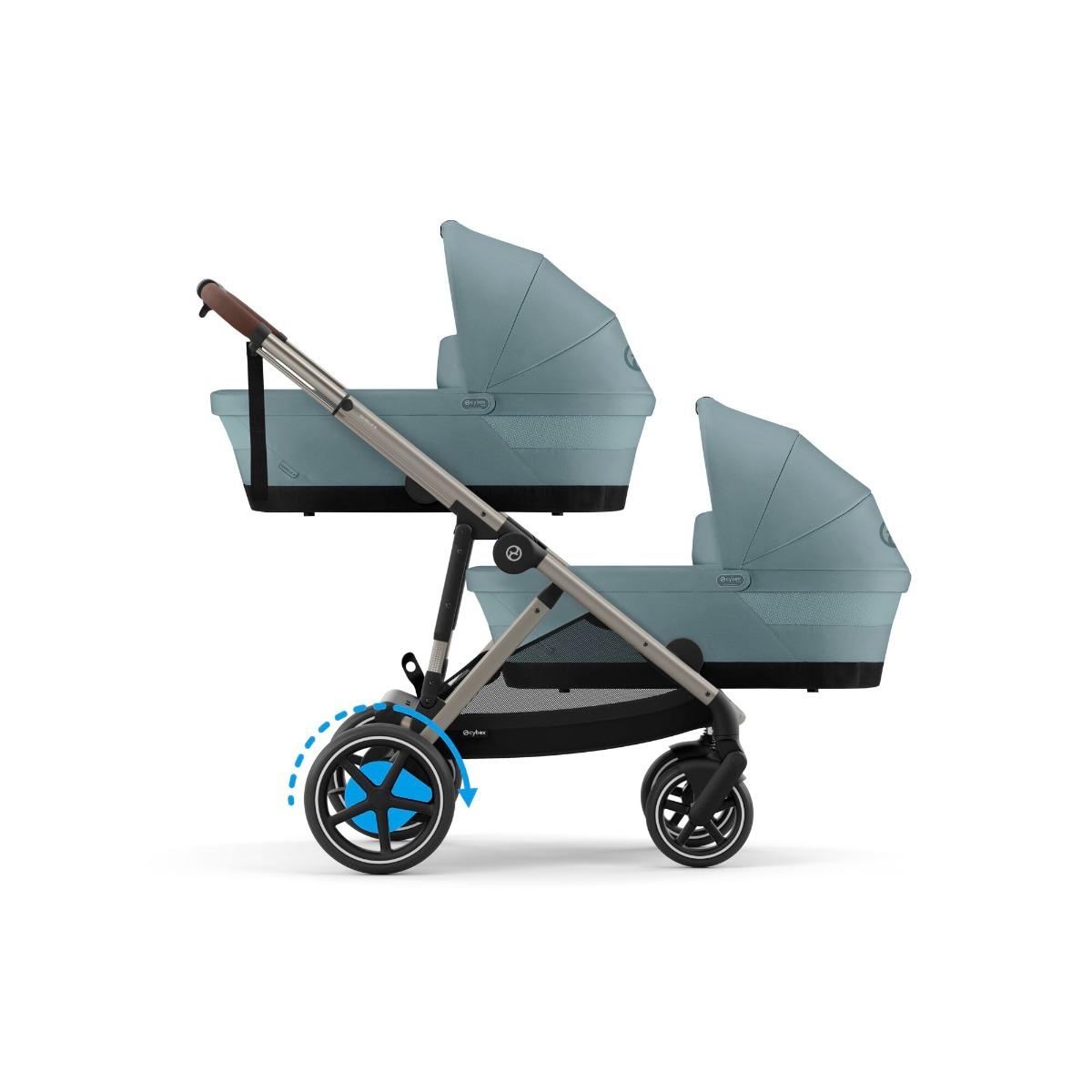 Cybex E-Gazelle S Twin Stormy Blue Compleet
