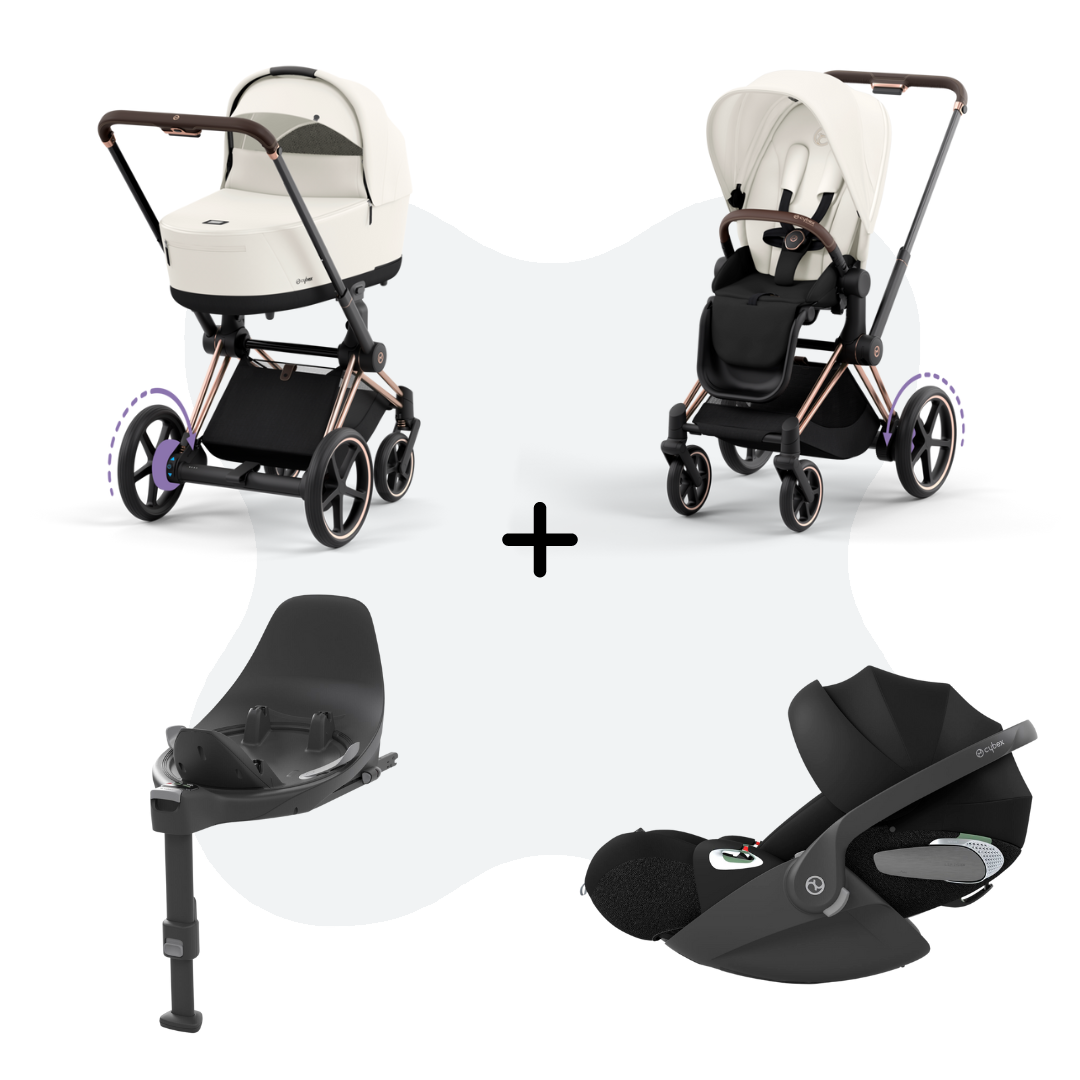 Cybex E-Priam 4 Travelsystem 4-in-1 Off White