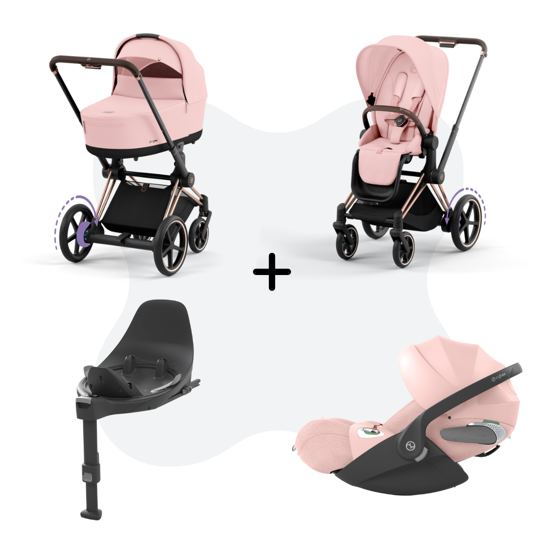 Cybex E-Priam 4 Travelsystem 4-in-1 Peach Pink