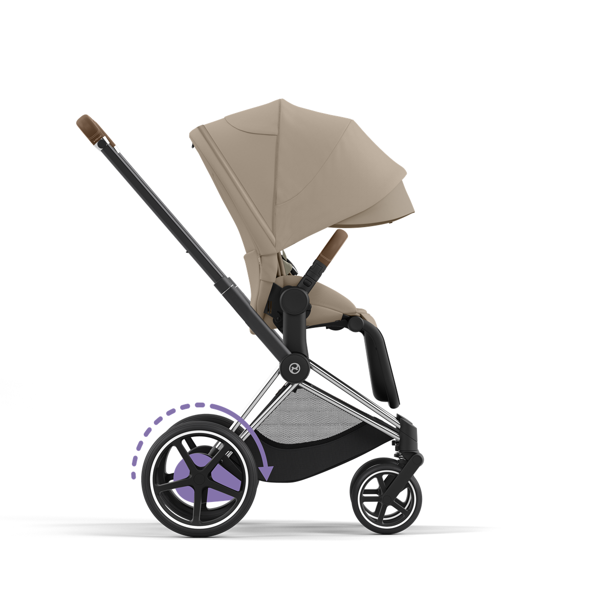 Cybex E-Priam 4 Cozy Beige - Chrome Brown