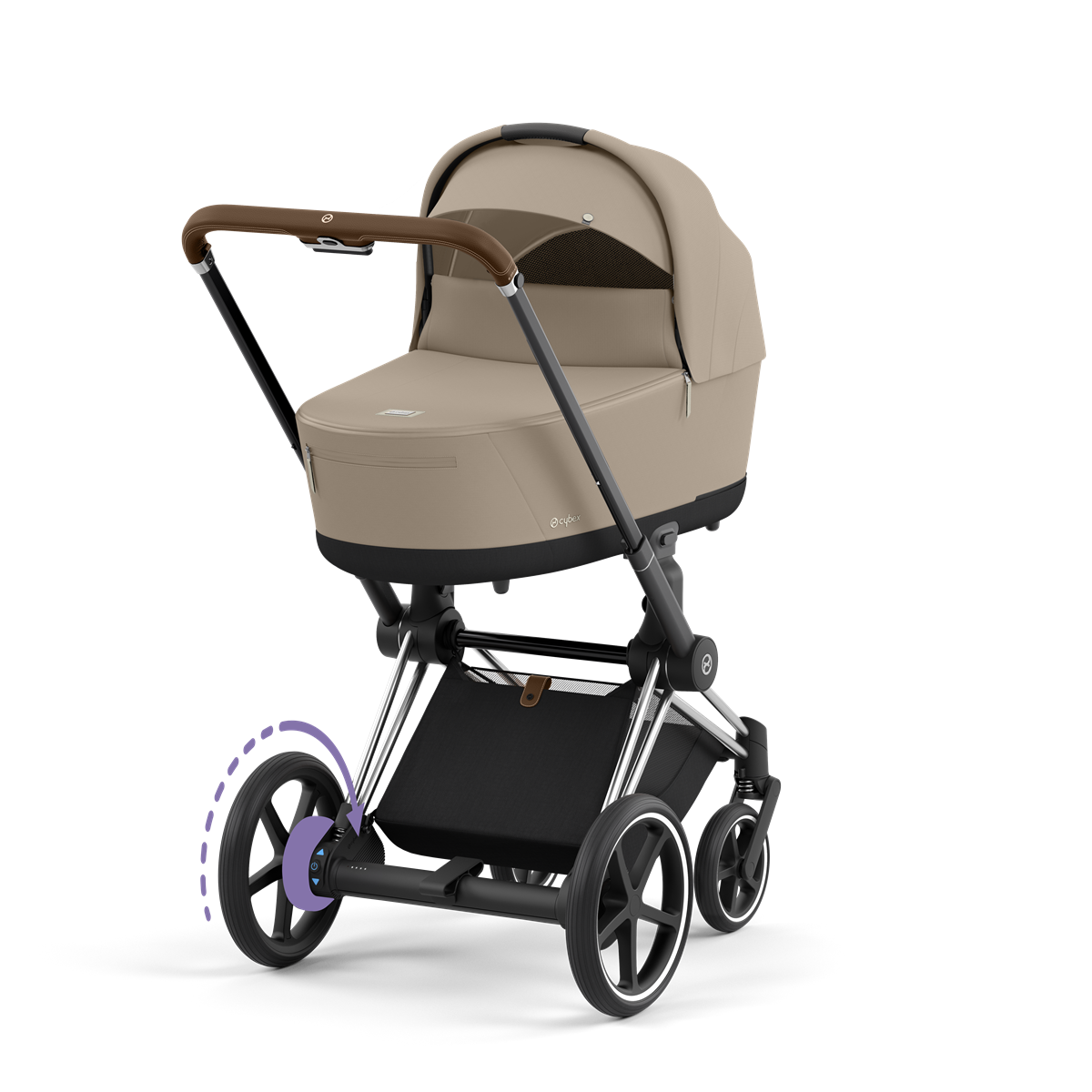 Cybex E-Priam 4 Cozy Beige - Chrome Brown Compleet