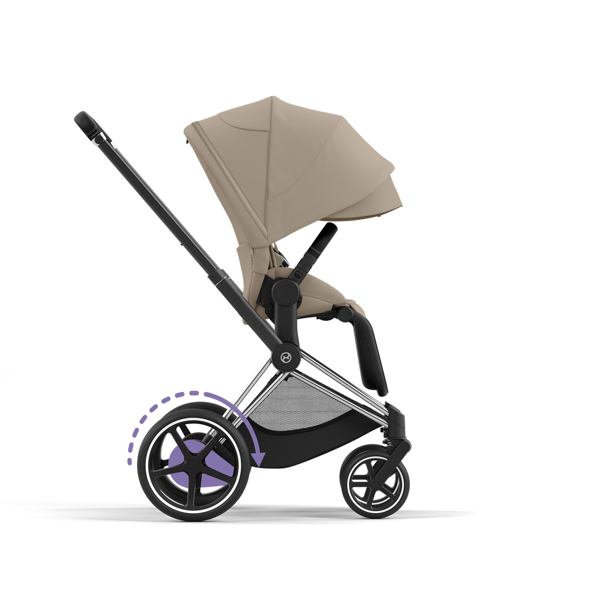 Cybex E-Priam 4 Cozy Beige - Chrome Black