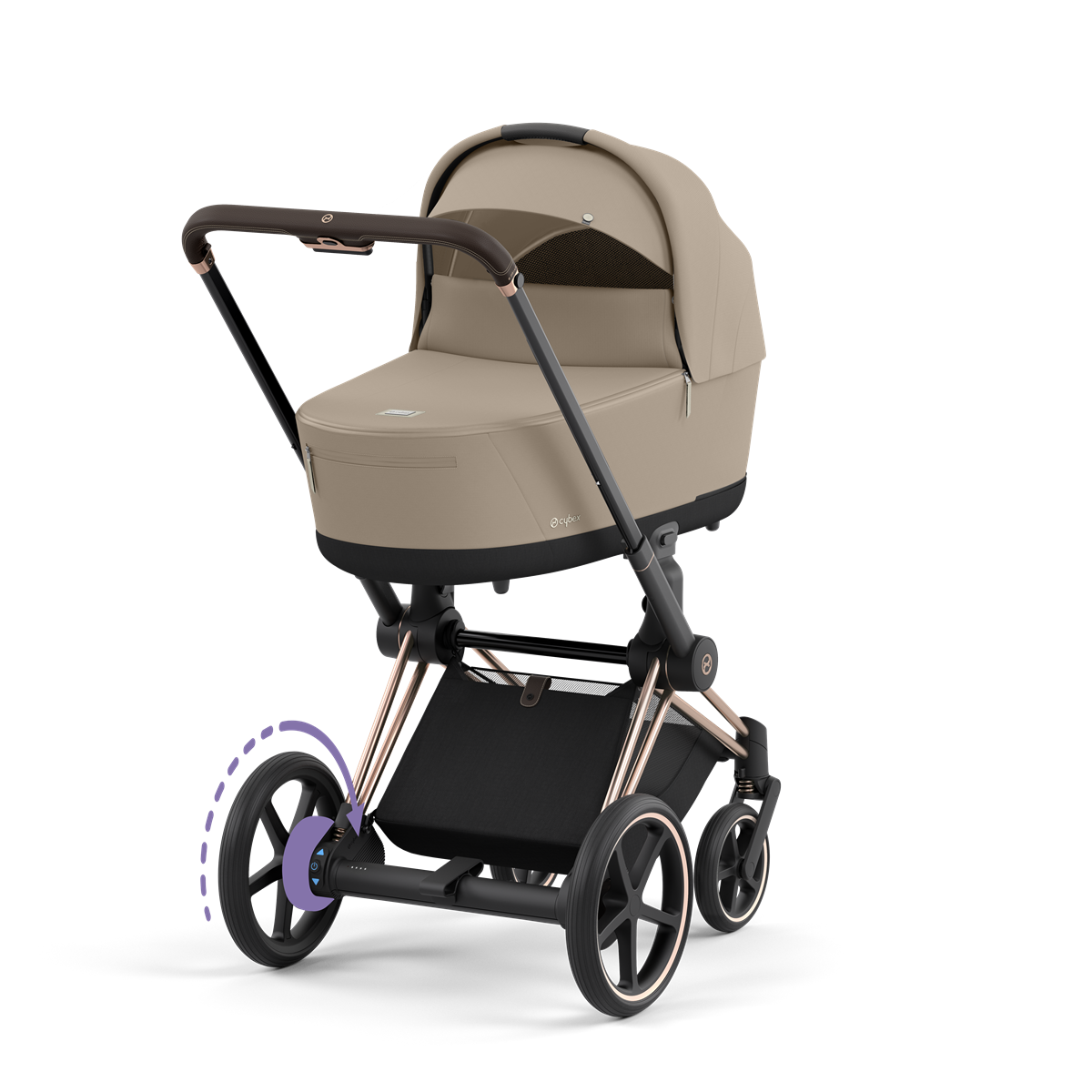 Cybex E-Priam 4 Cozy Beige - Rose Gold Compleet