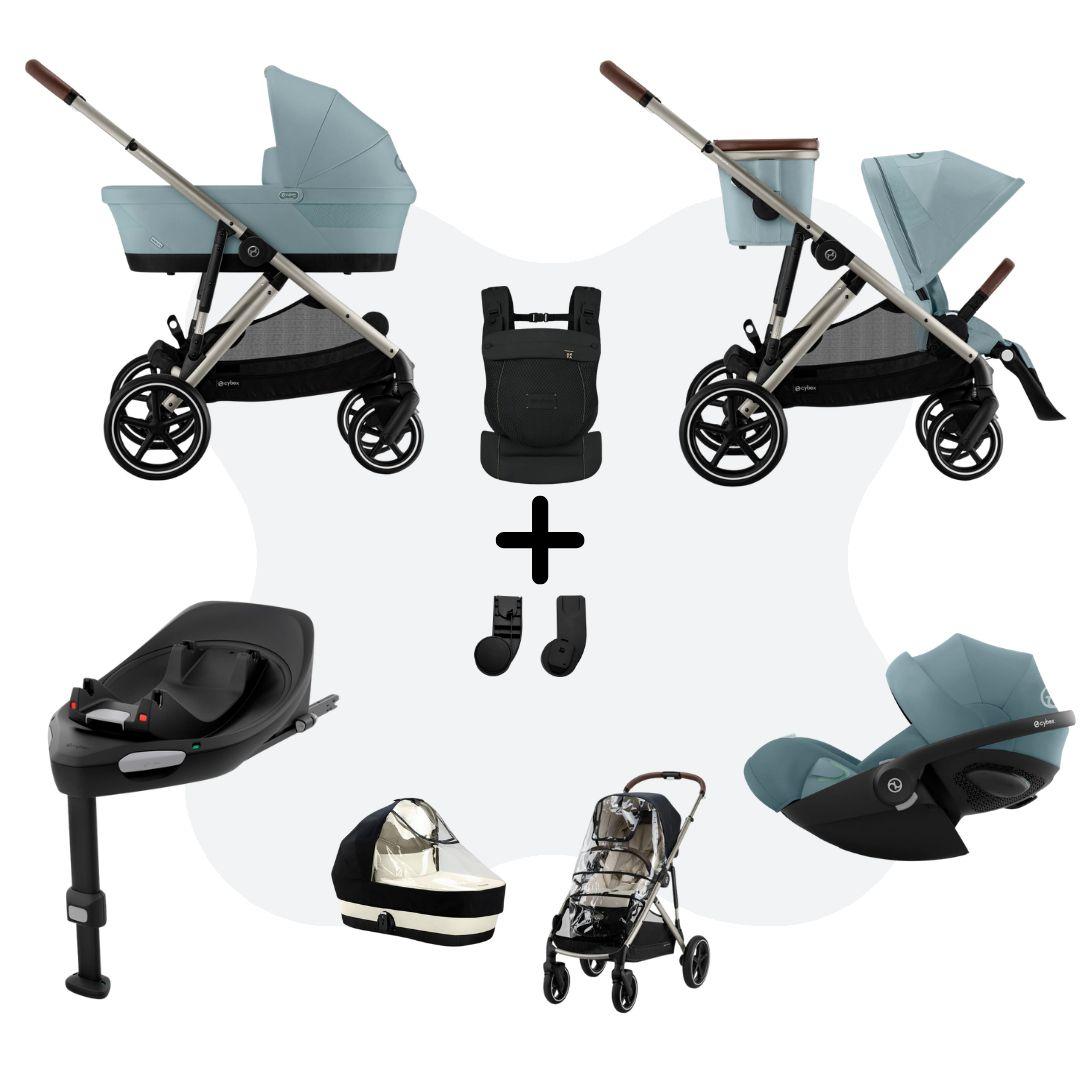 Cybex Gazelle S Mono 4in1 Travelsystem All Weather incl. Amya Stormy Blue Cloud G - Plus Stormy Blue
