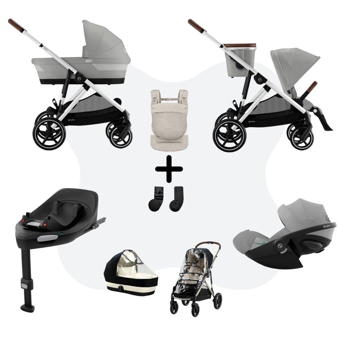 Cybex Gazelle S Mono 4in1 Travelsystem All Weather incl. Amya Stone Grey Cloud G - Plus Stone Grey