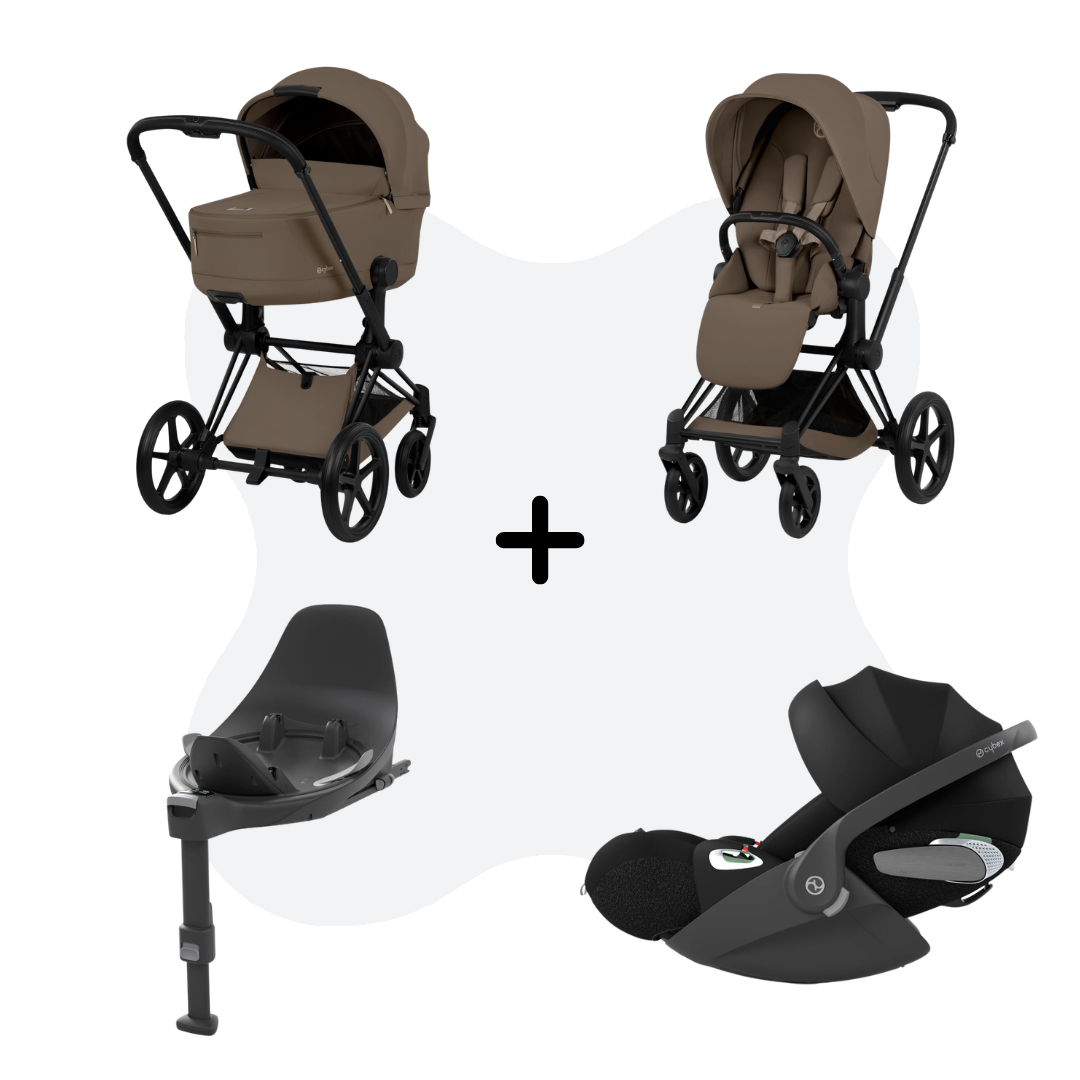 Cybex Priam 5 Comfort Travelsystem Coconut Brown - Matt Black