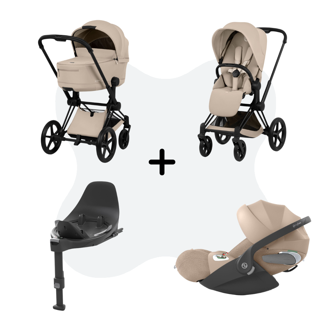 Cybex Priam 5 Comfort Travelsystem Cozy Beige - Matt Black