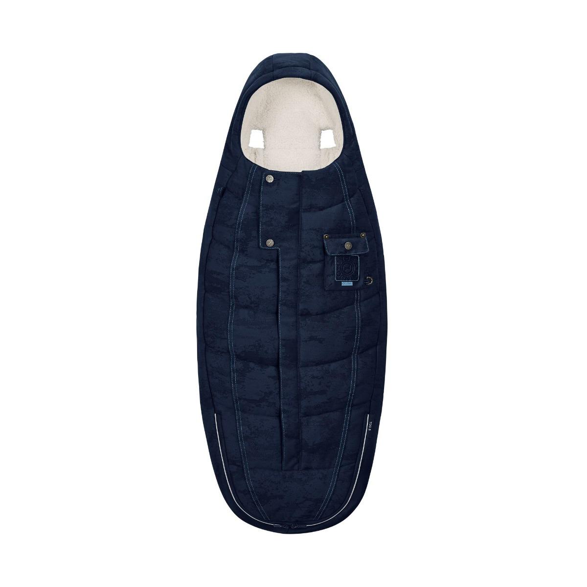 Cybex Platinum Footmuff Rebellious Luxury Denim Blue