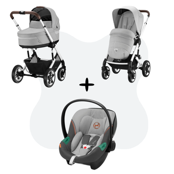 Cybex Talos S Lux Travelsystem Lava Grey - Silver Frame With Aton S2