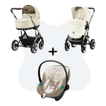 Cybex Talos S Lux Travelsystem Seashell Beige - Taupe Frame met Aton S2